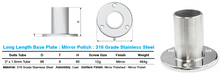 Load image into Gallery viewer, Base Plate To Suit 2 Inch Tube Long Length 316 Mirror Polish Finish