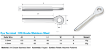 Load image into Gallery viewer, Eye Terminal Swage M3.2 316