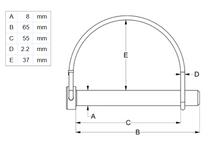 Load image into Gallery viewer, Shaft Locking Pins 304 Grade Stainless Steel M8 X 55mm