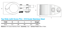 Load image into Gallery viewer, Top Slide With Screw Pin Hinged 316 Grade for 1 Inch