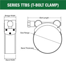 Load image into Gallery viewer, T Bolt Hose Clamp M38-41