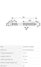 Load image into Gallery viewer, Decking screw, 5 x 50 mm, 200 pieces, fixing thread, cylindrical head, T-STAR plus T25, stainless steel A2