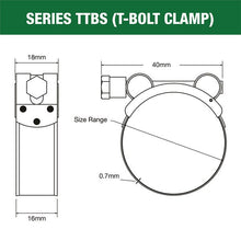 Load image into Gallery viewer, T Bolt Hose Clamp M24-26