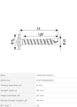Load image into Gallery viewer, Decking Screws Washer Head M8 X 50MM - Box of 50
