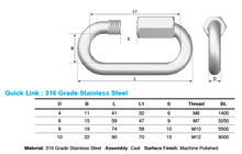 Load image into Gallery viewer, Quick Link M10 316 Grade