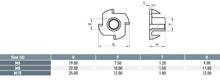 Load image into Gallery viewer, Pronged Tee Nuts M8 - Box of 100