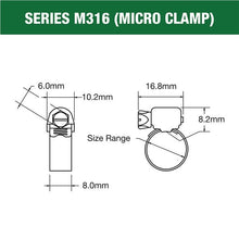 Load image into Gallery viewer, Hose Clamps Perforated Band 316 Stainless M6-16