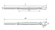 Load image into Gallery viewer, Bottle Screw Jaw With Swage end M5 pin - 3/32(2.4mm Rope) - 316 Grade
