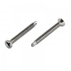 Countersunk Self Drilling Screws 10G x 3/4 (4.8mm x 19mm) 304 SS  - Box of 100