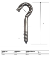 Load image into Gallery viewer, Ceiling Hook 316 Grade 7.6 X 89  X 15mm
