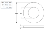 Load image into Gallery viewer, Nylon Washer M10 X 24MM X 2MM
