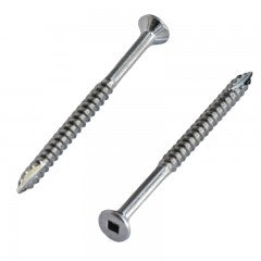 Countersunk Square Drive Decking Screws Type 17 316 SS 8GX1 - Box of 200