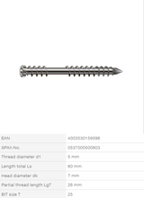 Load image into Gallery viewer, Decking screw, 5 x 60 mm, 100 pieces, fixing thread, cylindrical head, T-STAR plus T25, stainless steel A2
