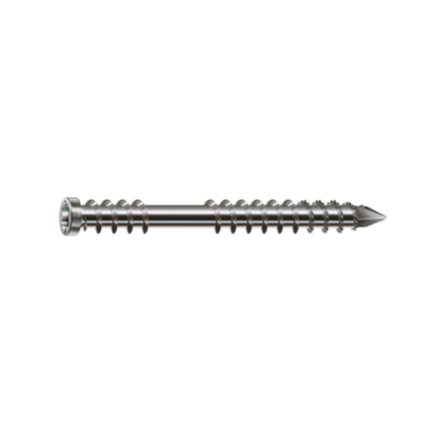 Decking screw, 5 x 50 mm, 200 pieces, fixing thread, cylindrical head, T-STAR plus T25, stainless steel A2