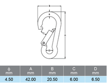 Load image into Gallery viewer, Spring Hook Without Eye M4 -316 Grade
