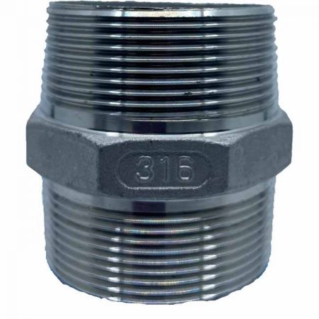 BSP Hex Nipple 316 S S  2 1/2  Inch - 65mm