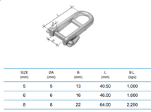 Load image into Gallery viewer, Halyard Shackle Cross Pin 316 M6
