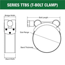 Load image into Gallery viewer, T Bolt Hose Clamp M17-19
