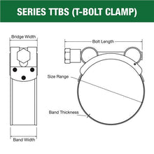 Load image into Gallery viewer, T Bolt Hose Clamp M62-65
