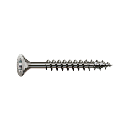 Stainless steel screw, 4 x 60 mm, 100 pieces, full thread, flat countersunk head, T-STAR plus T20