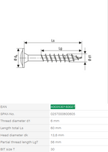 Load image into Gallery viewer, Decking Screws Washer Head M6 X 60MM - Box of 100
