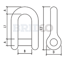 Load image into Gallery viewer, Long &#39;D&#39; Shackles M5 - 316 Grade
