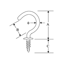 Load image into Gallery viewer, Cup Hooks M16 -304 Grade - Box of 50
