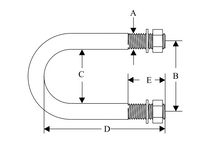 Load image into Gallery viewer, U Bolts with Nut and Washers 3/4
