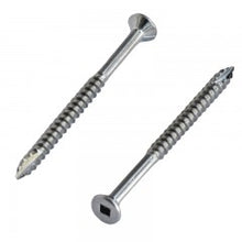 Load image into Gallery viewer, Countersunk Square Drive Decking Screws Type 17 316 SS 10G X 2 1/2&quot; Box of 100
