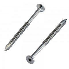 Countersunk Square Drive Decking Screws Type 17 316 SS 10G X 2 1/2