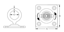 Load image into Gallery viewer, Swivel Eye Square Pad M6
