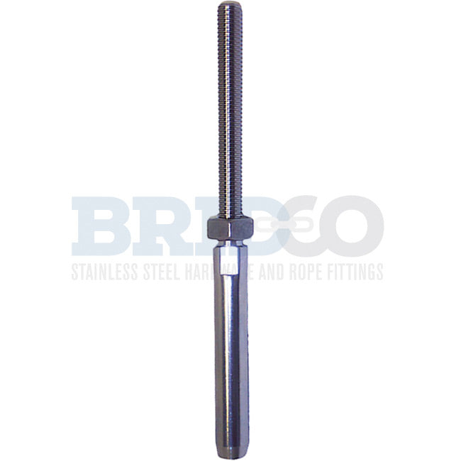 Swage Stud Threaded Terminal  M6 Thread - to Suit 1/8 - 3.2mm Cable Left Hand Thread